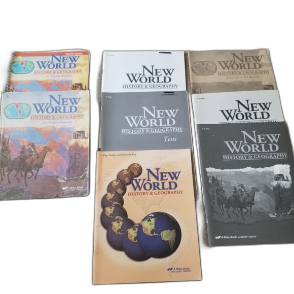 ABEKA Book 6th Grade 6 NEW WORLD HISTORY & GEOGRAPHY Student Teacher LOT SET - Picture 1 of 14